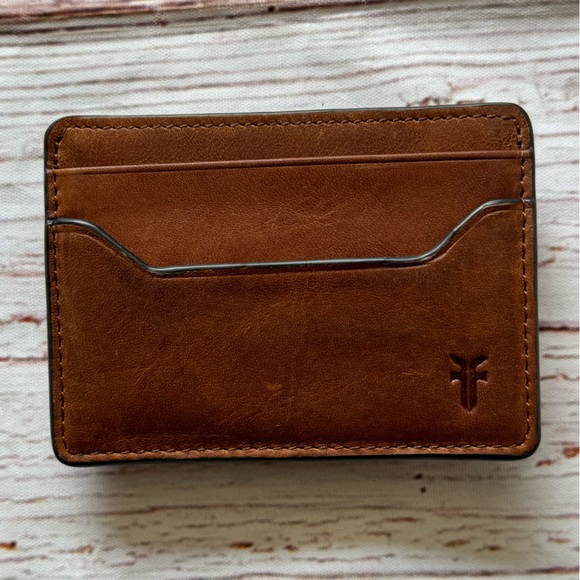 Frye Logan Money Clip Card Case in Cognac NIB - Picture 7 of 10
